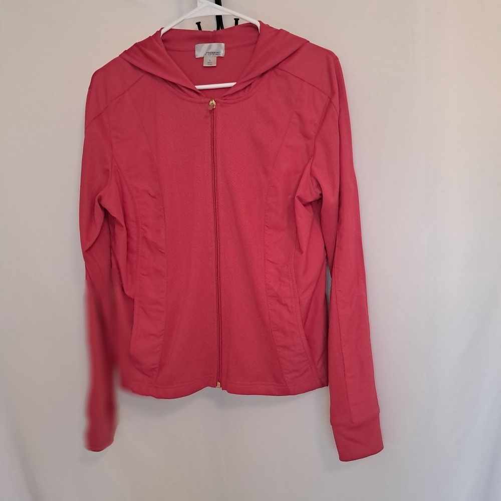 Prospirit Women's Vibrant Pink Zip-Up Hoodie Size Large #7